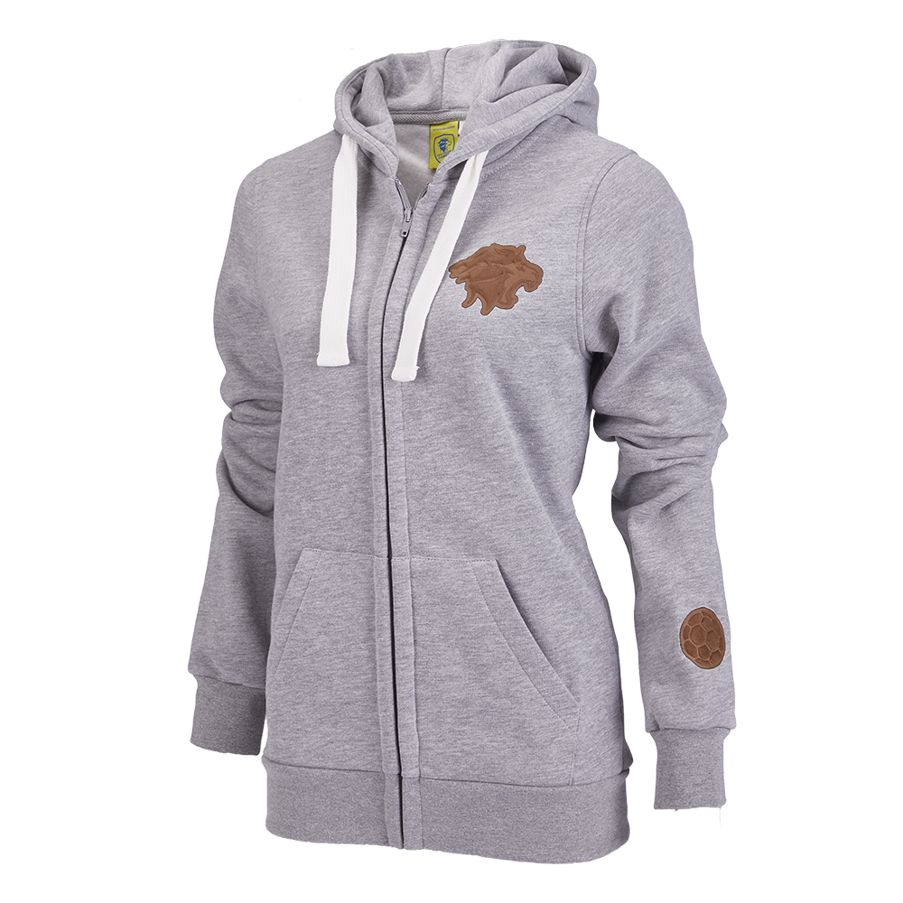 Kapuzensweatjacke Lederbadge Damen
