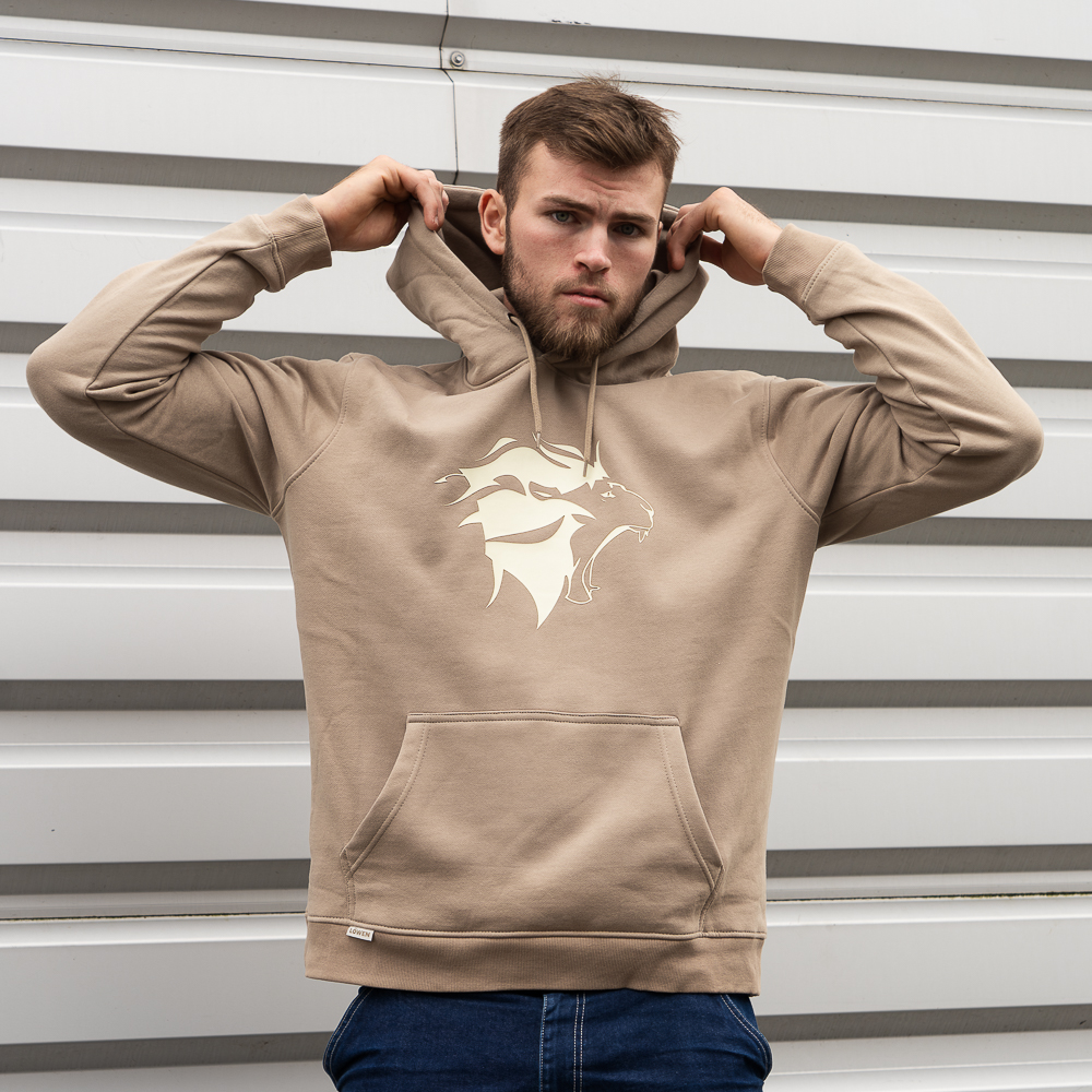 Hoodie Löwenkopf weiß Herren