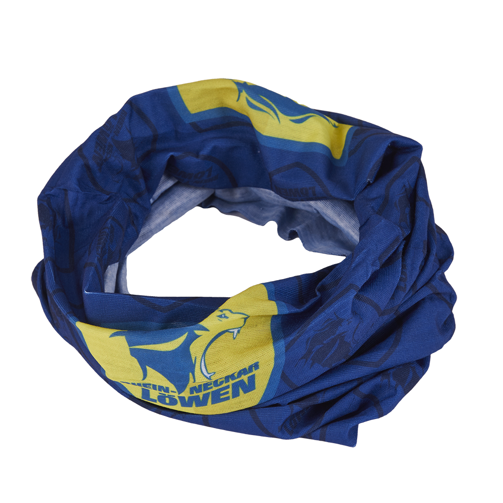Löwen Multifunktionstuch blau-gelb